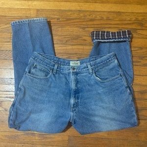 LL Bean Flannel Lined Medium Wash Jeans Mens 38x29